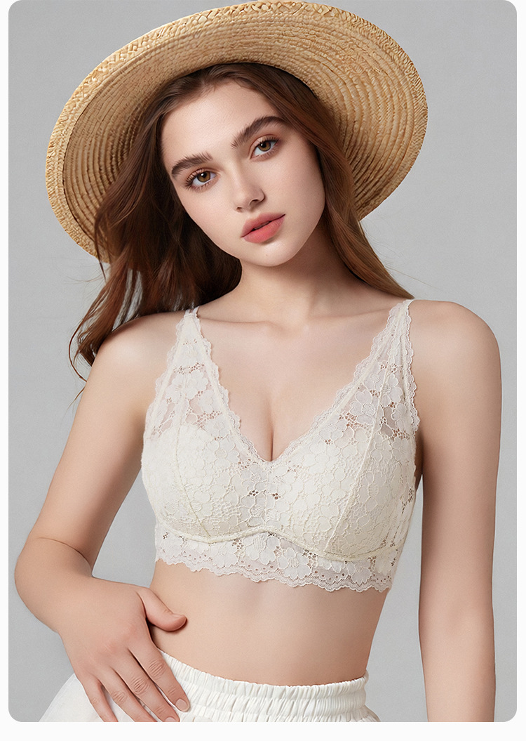 French Lace Wireless V-Back Bra – Side-Support, Breathable & Lightweight - Image 6
