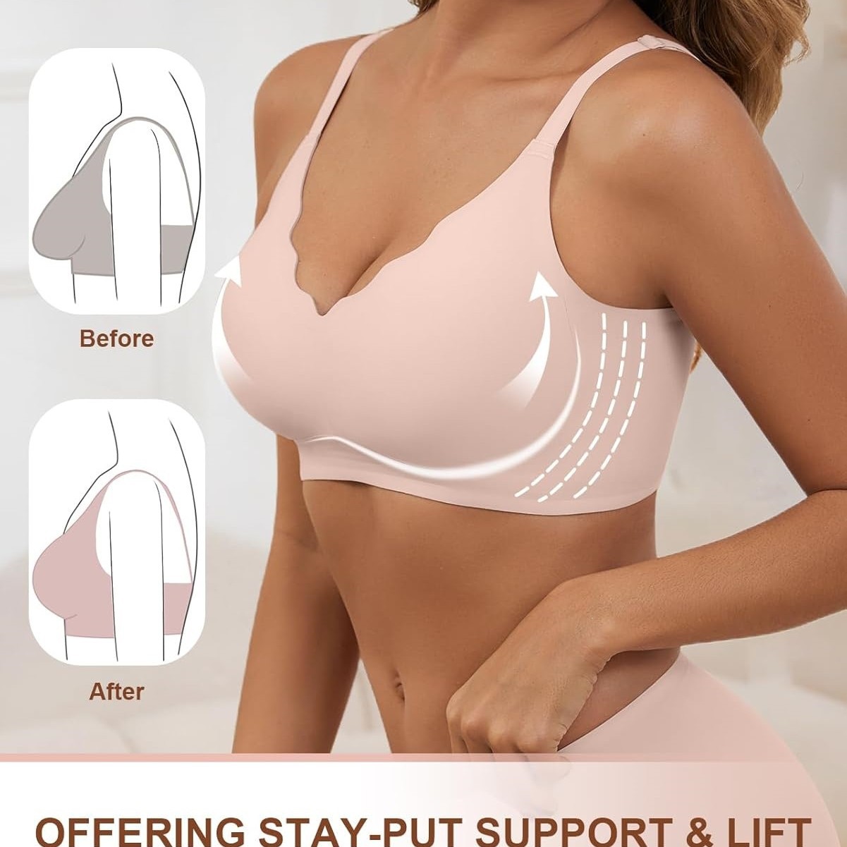 Women's Wireless Push-Up Bralette – Full Coverage & Supportive - Image 4