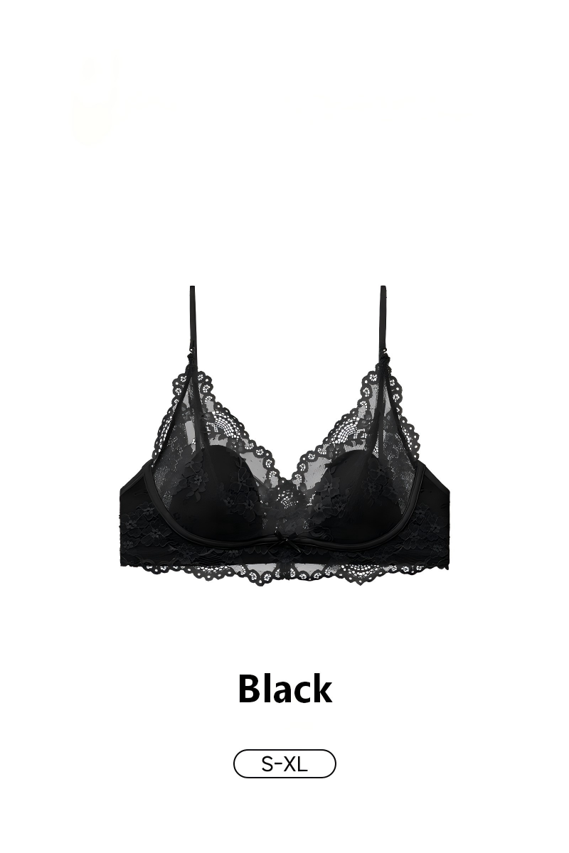 French Lace Wireless Push-Up Bra with Rabbit Ear Cups – Lifting & Back-Friendly Design - Image 9