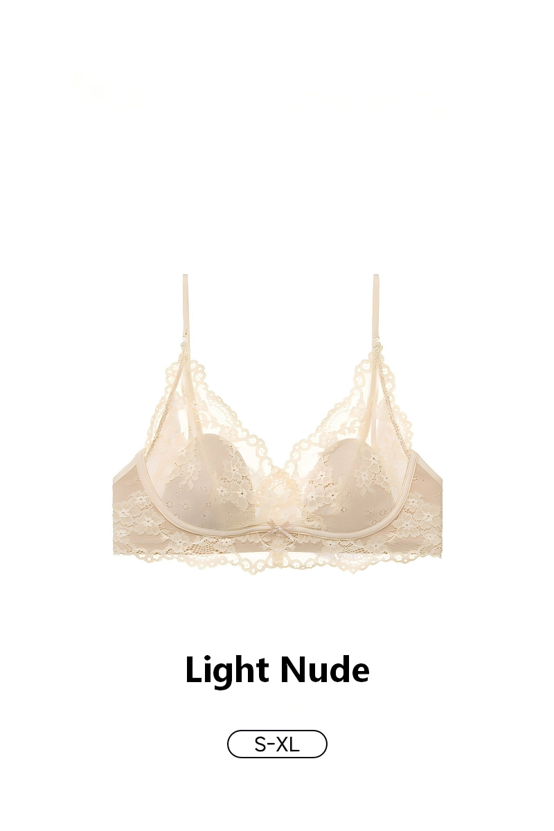 French Lace Wireless Push-Up Bra with Rabbit Ear Cups – Lifting & Back-Friendly Design - Image 7