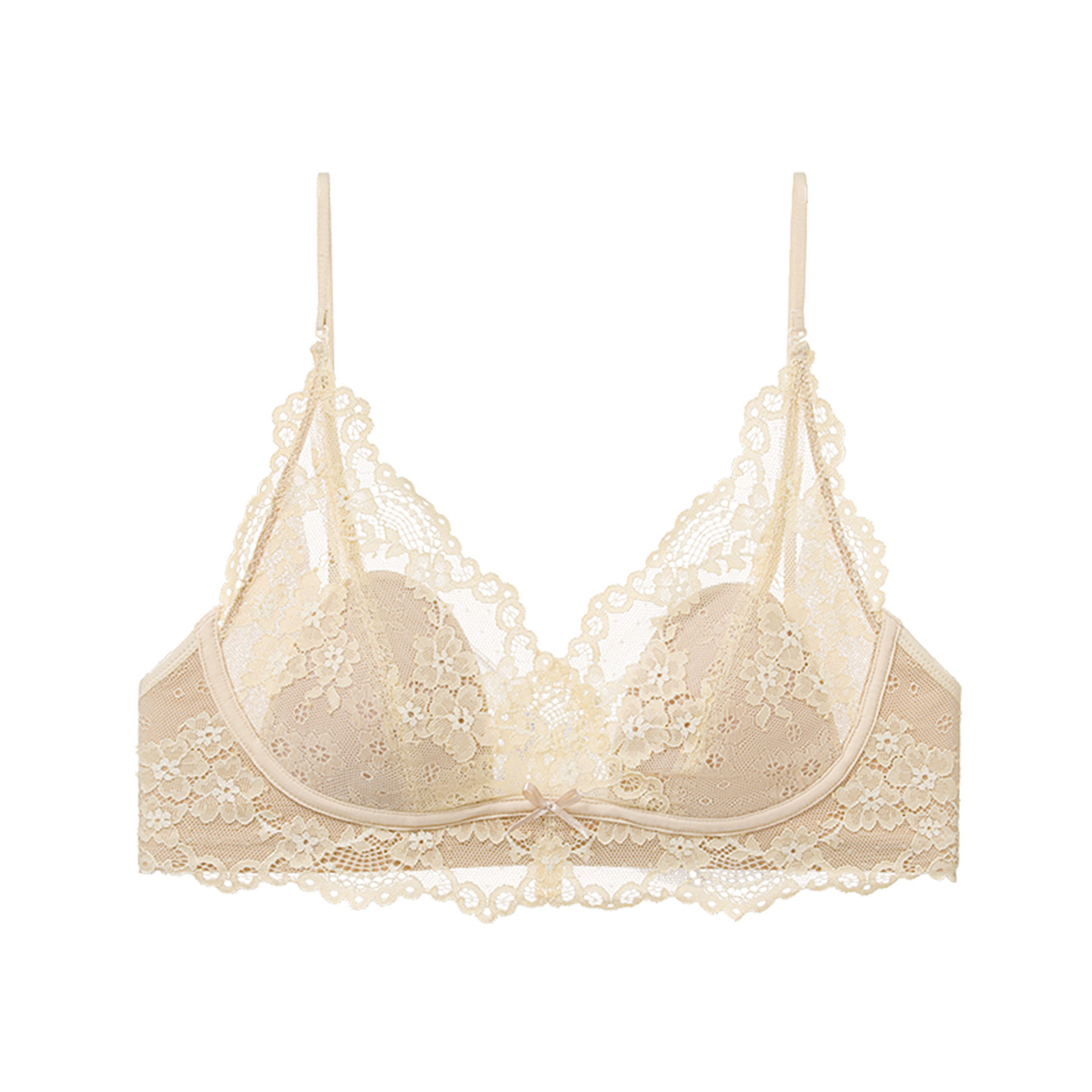 French Lace Wireless Push-Up Bra with Rabbit Ear Cups – Lifting & Back-Friendly Design - Image 6