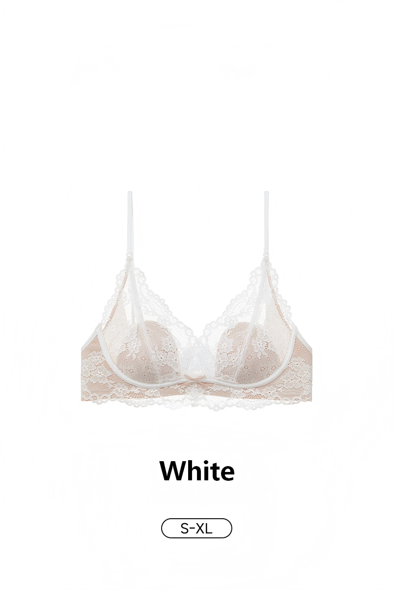 French Lace Wireless Push-Up Bra with Rabbit Ear Cups – Lifting & Back-Friendly Design - Image 8