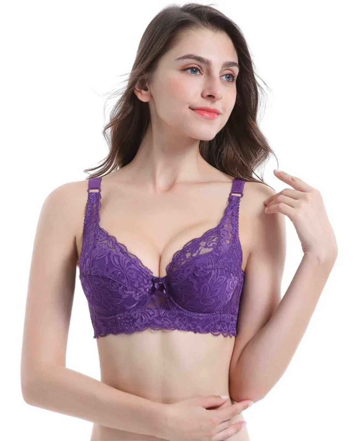Floral Lace Underwire Minimizer Bra product view 2