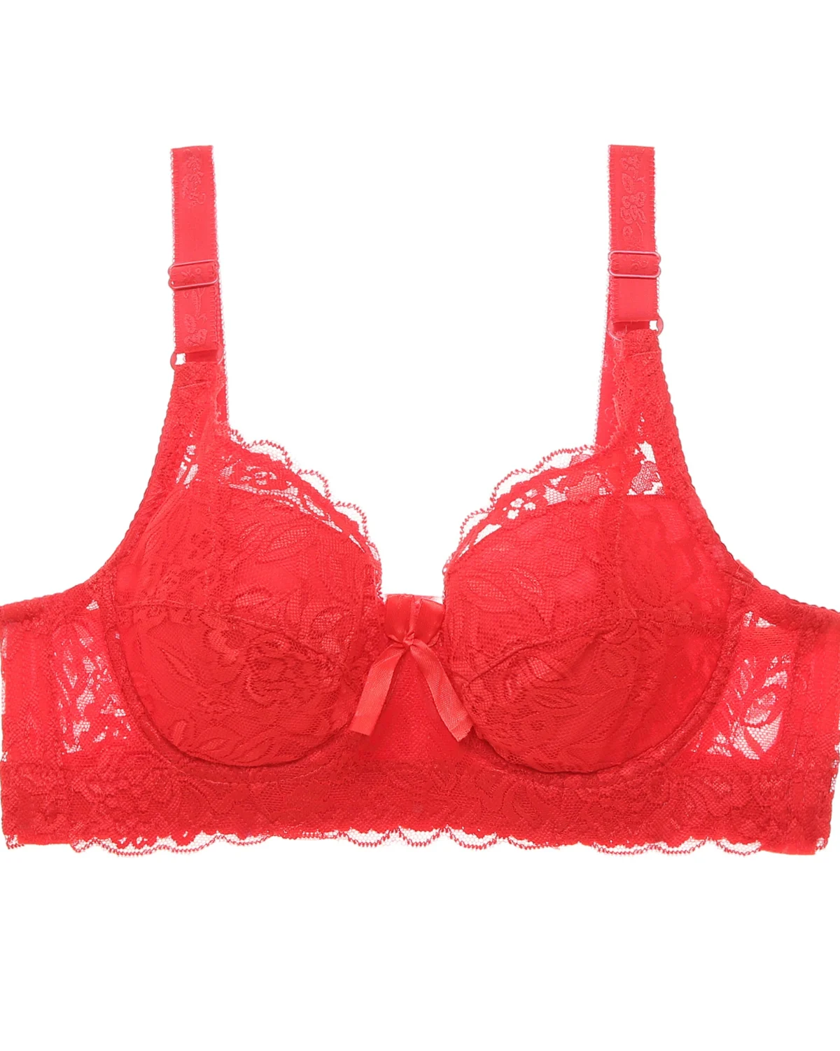 Floral Lace Underwire Minimizer Bra product view 9