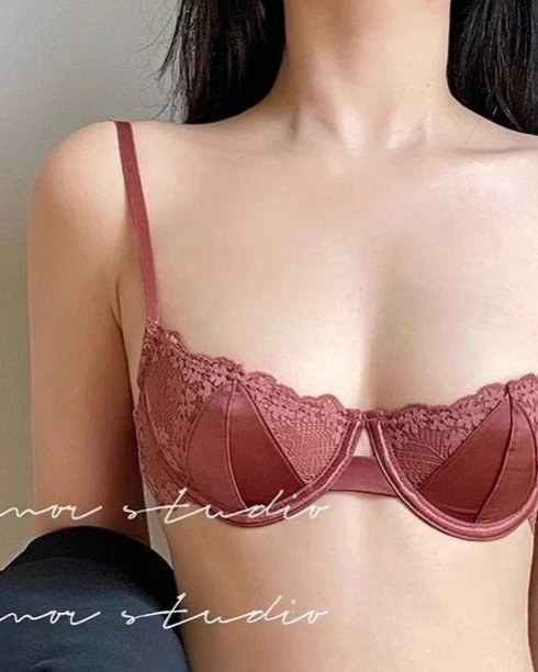 For Her Secret Lace Satin Underwire Bra, Single Bra and Bra & Panty Set Options product view 3