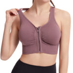 Front Zip Racerback Wireless Sports Bra