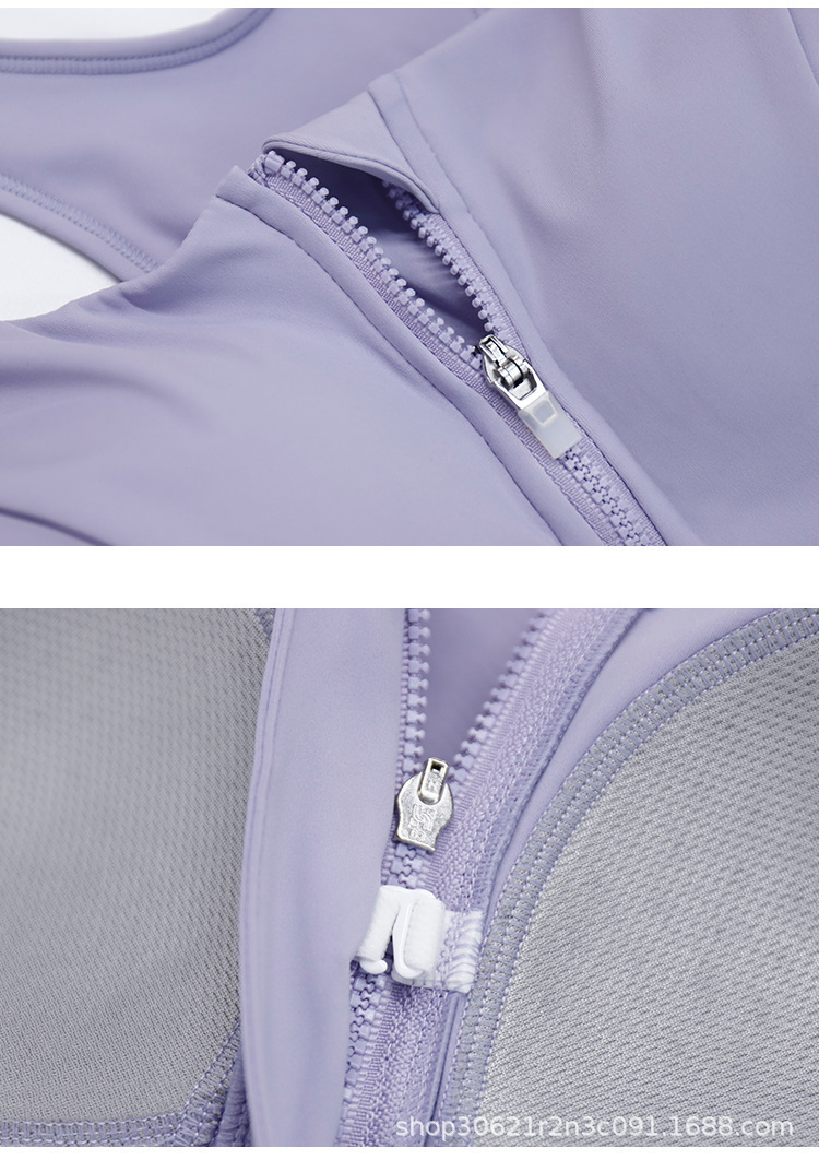 Plus Size Front-Zip High-Support Wireless Sports Bra product view 7