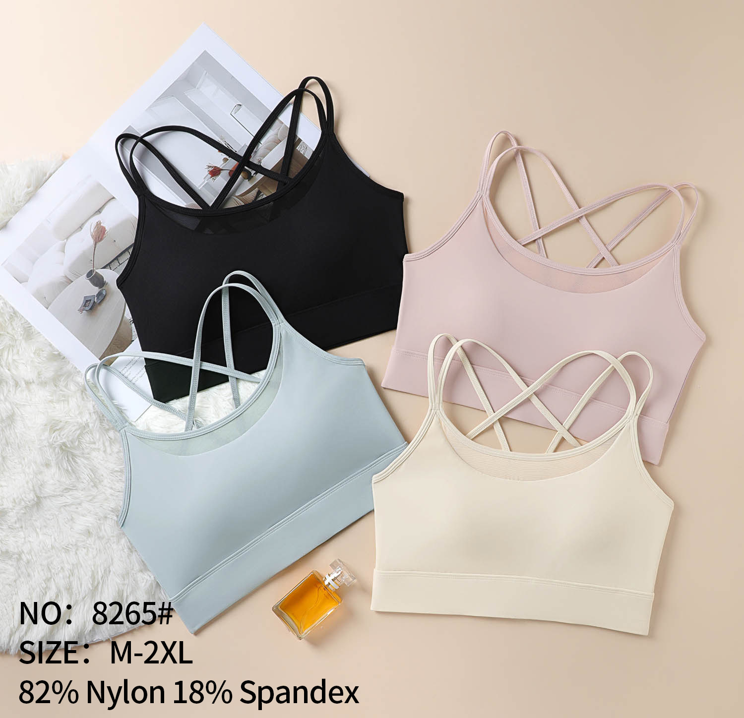 Crisscross Back Wireless Padded Sports Bra product view 14