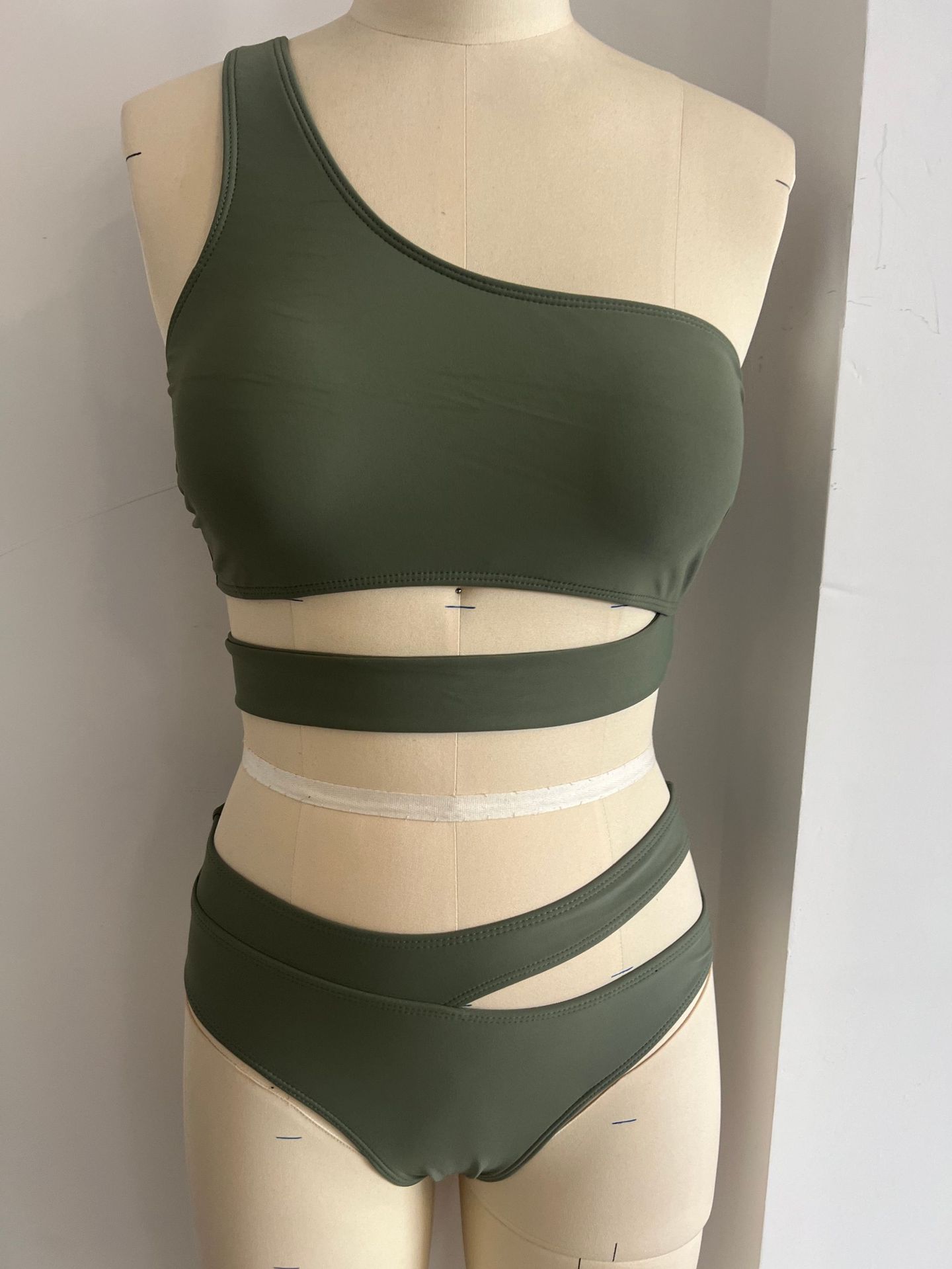 One Shoulder Cutout Two Piece Bikini Set product view 5