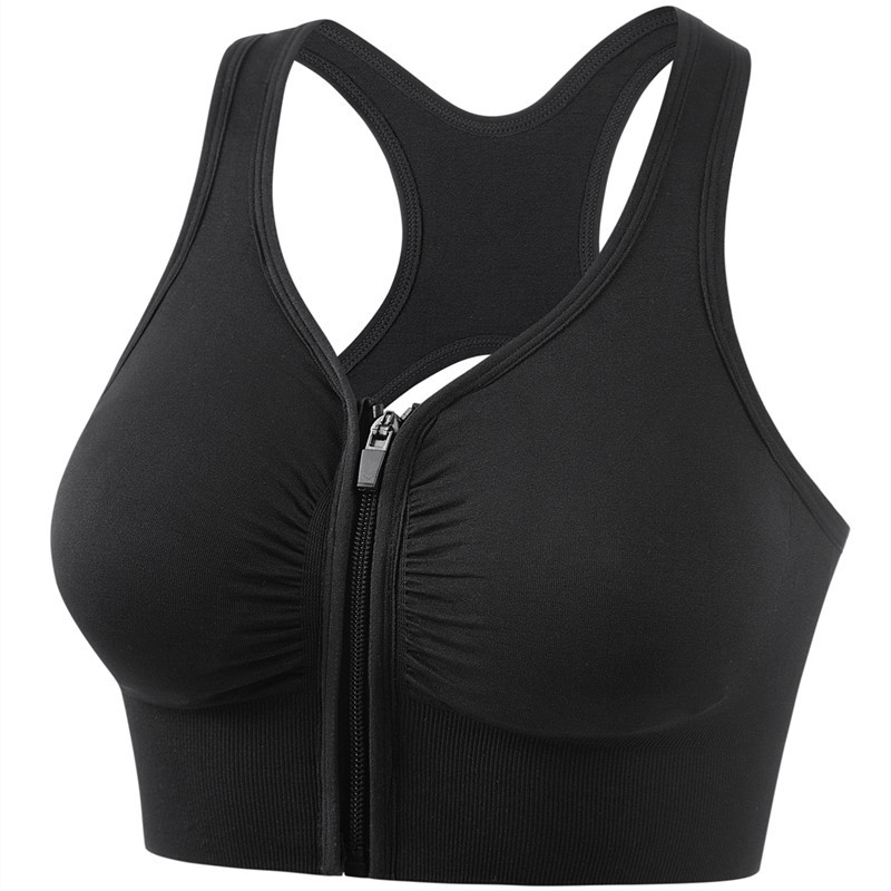 Front Zip Racerback Wireless Sports Bra product view 6