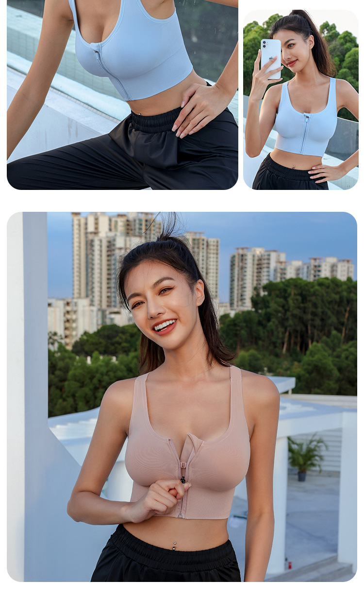 High Support Front Zip Wireless Sports Bra product view 12