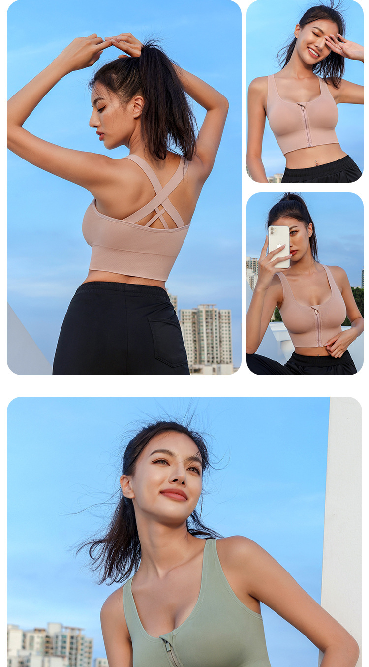 High Support Front Zip Wireless Sports Bra product view 13