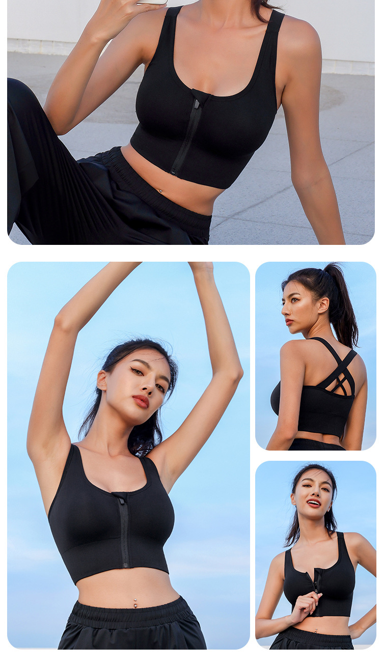 High Support Front Zip Wireless Sports Bra product view 15
